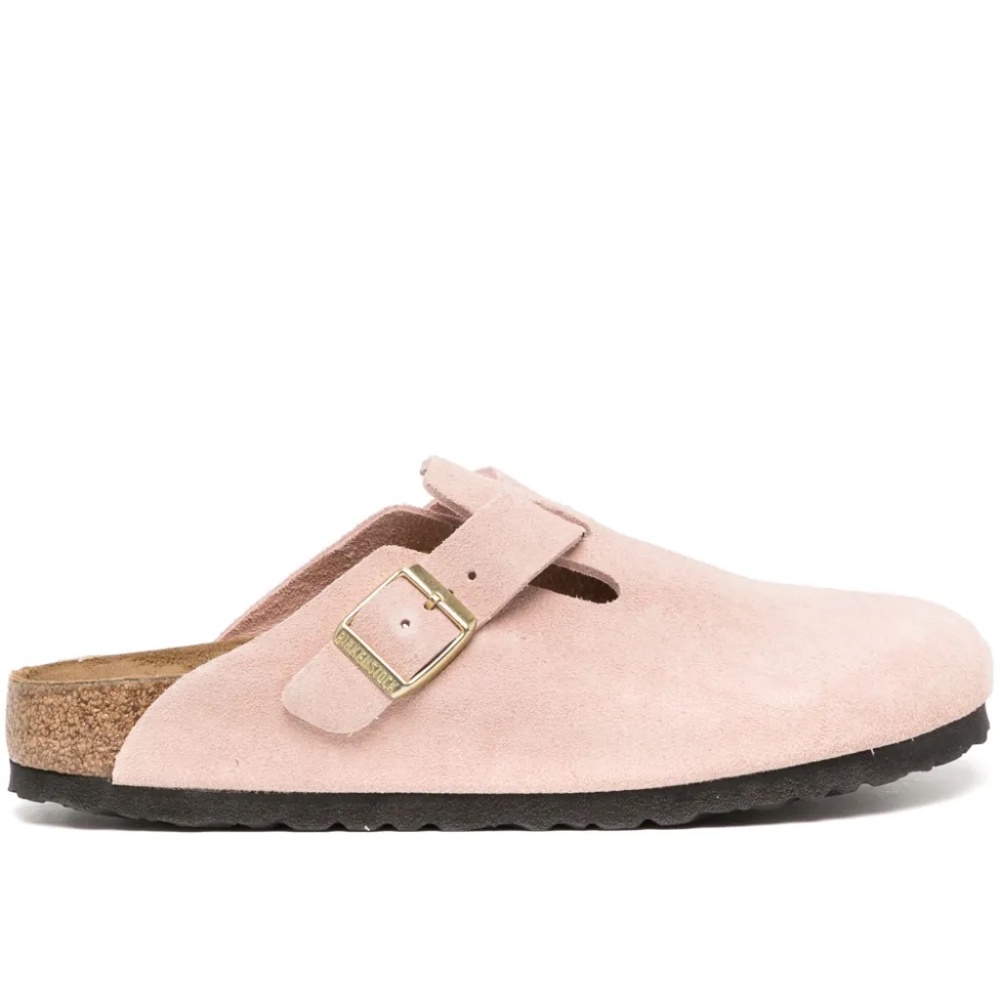 Women's Birkenstock Suede Leather Boston Clog in Light Rose - SIZE 39